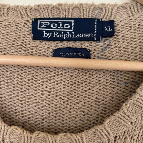 Polo Ralph Lauren Sweater Mens Cotton SZXL Pullover Tan LS Casual Weekend Logo - Picture 5 of 8